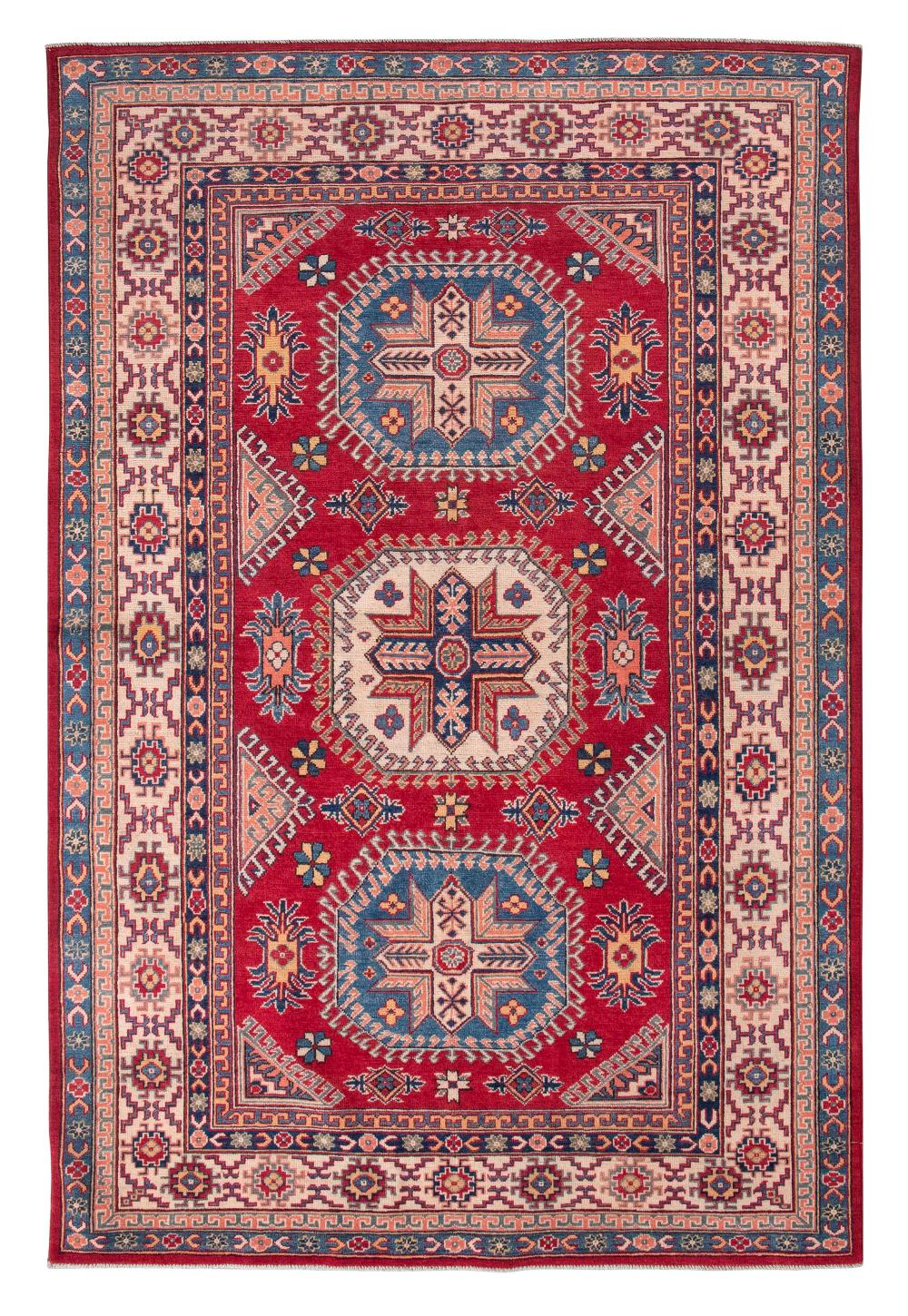 KAZAK DESIGN RUG: 6’0” X 9’0”