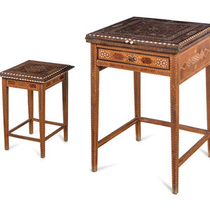 Two Syrian Marquetry Tables 20th 35117a