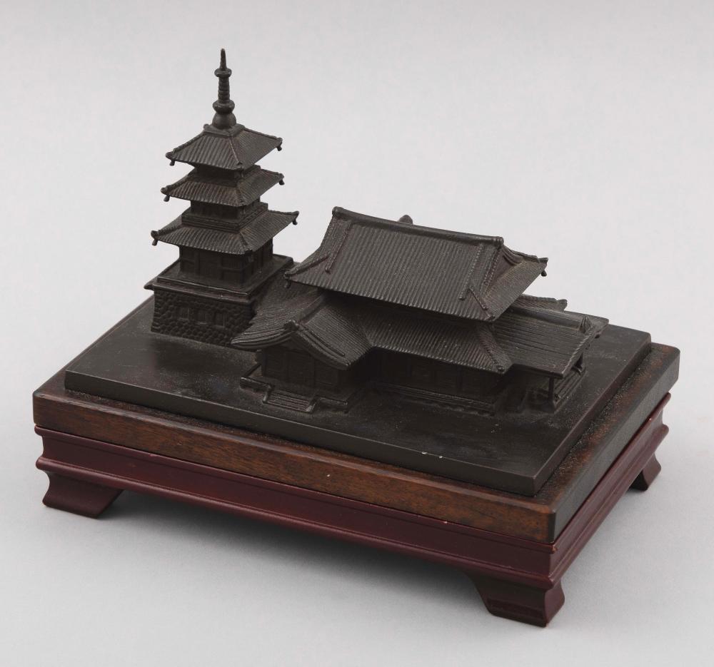 JAPANESE BRONZE MODEL OF A TEMPLE 35118f