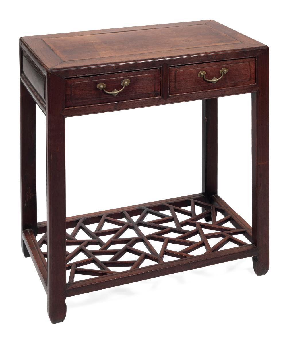 CHINESE TWO DRAWER TABLE LATE 19TH EARLY 35119d