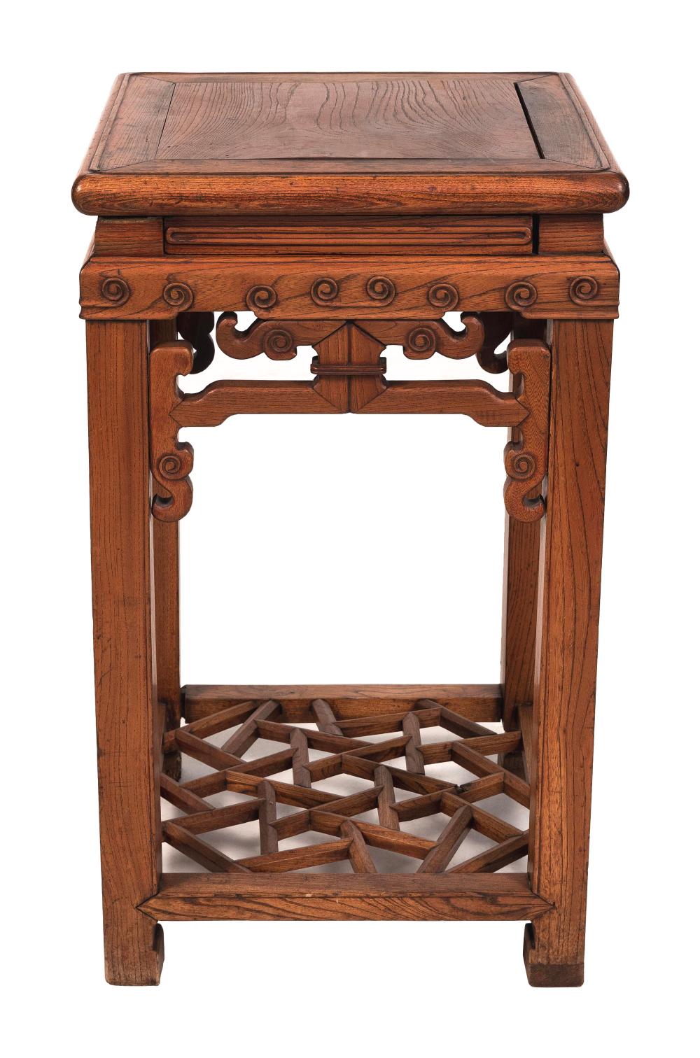 CHINESE CARVED ELMWOOD COUNTRY-STYLE