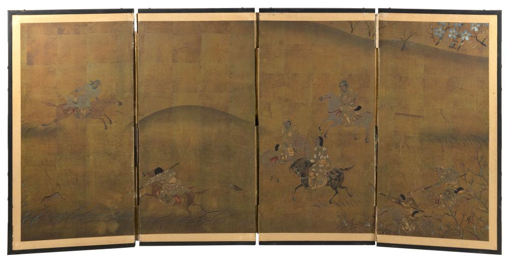 JAPANESE FOUR-PANEL SCREEN EARLY
