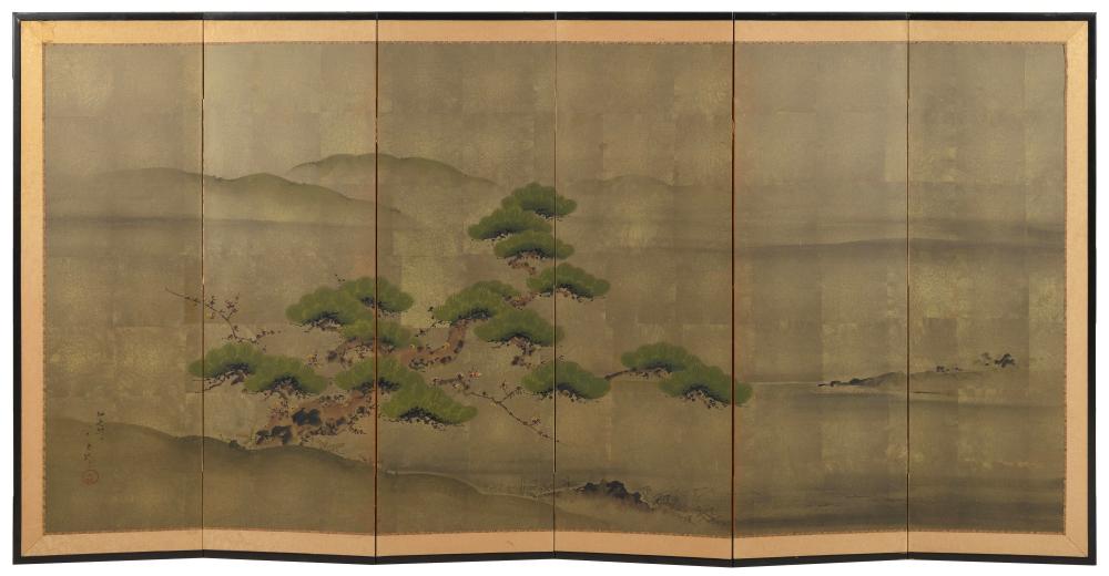 JAPANESE SIX-PANEL SCREEN EARLY