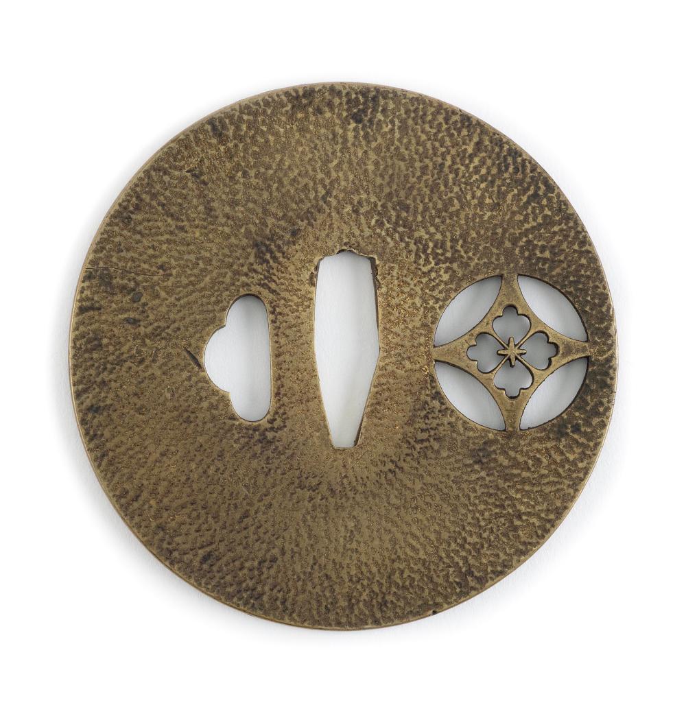 JAPANESE BRONZE MARU GATA TSUBA