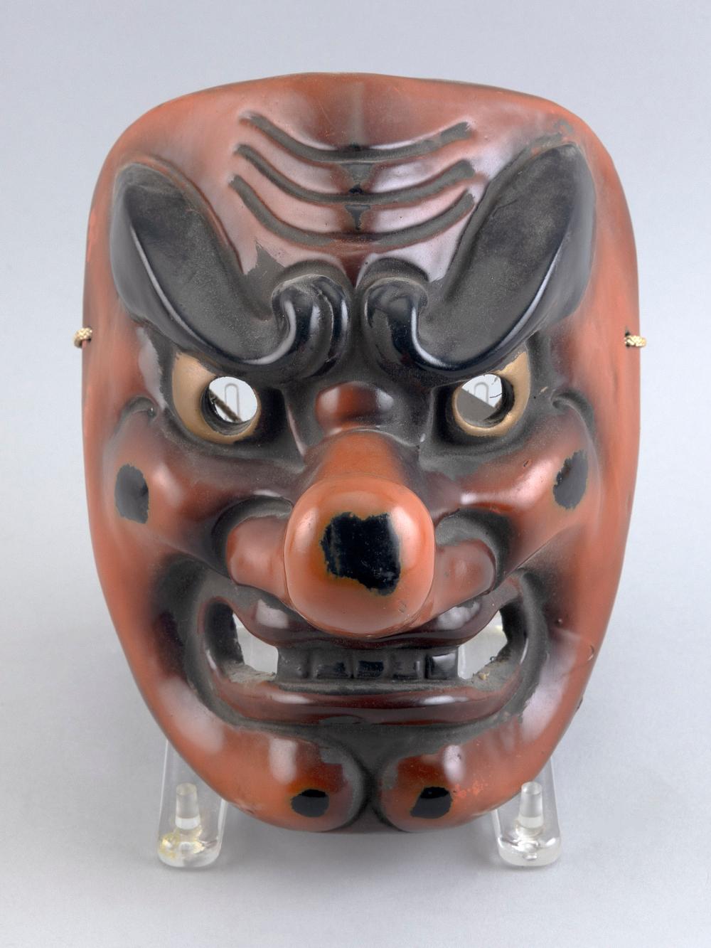 JAPANESE RED LACQUERED WOOD TENGU