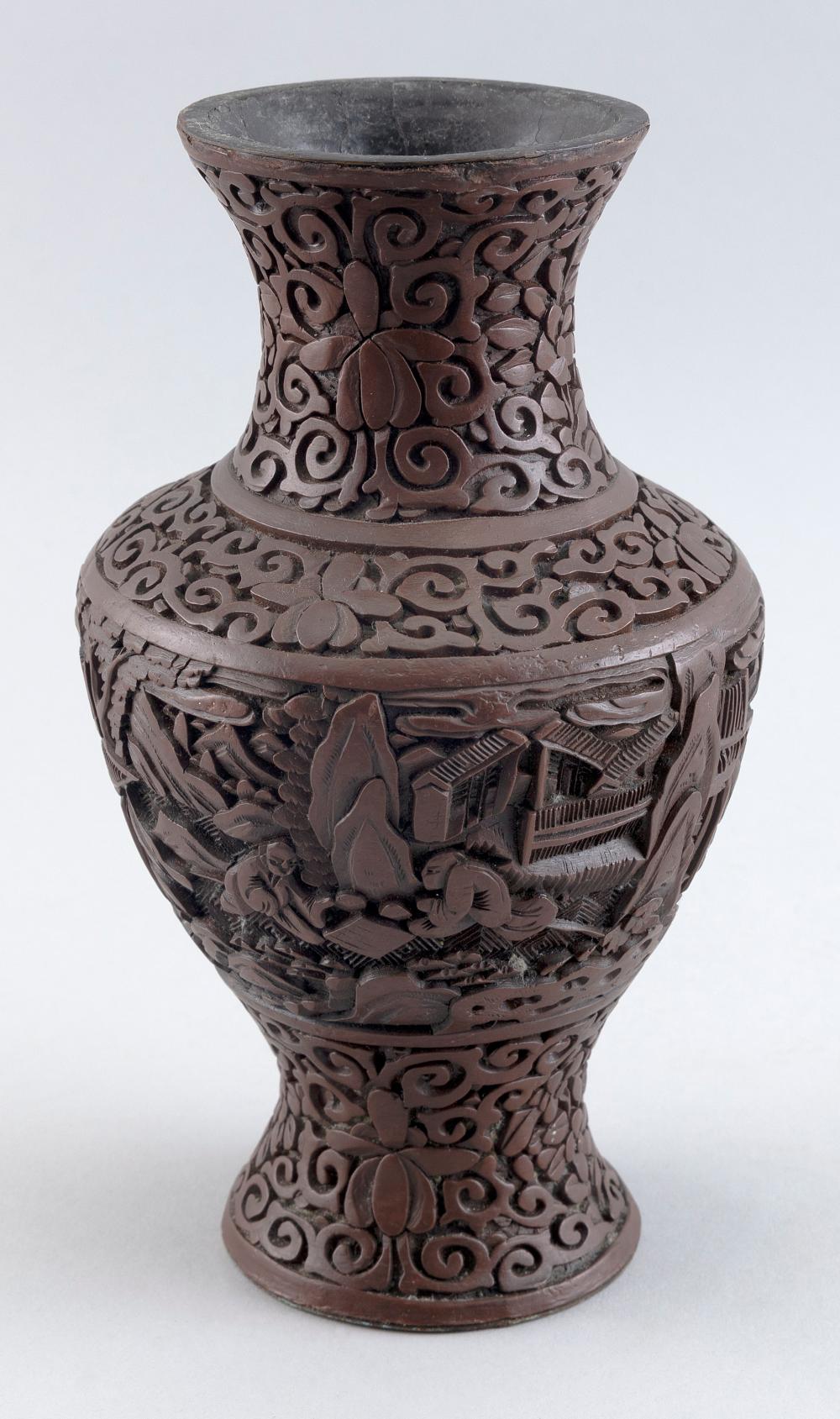 CHINESE CARVED DARK RED LACQUER 3511e0