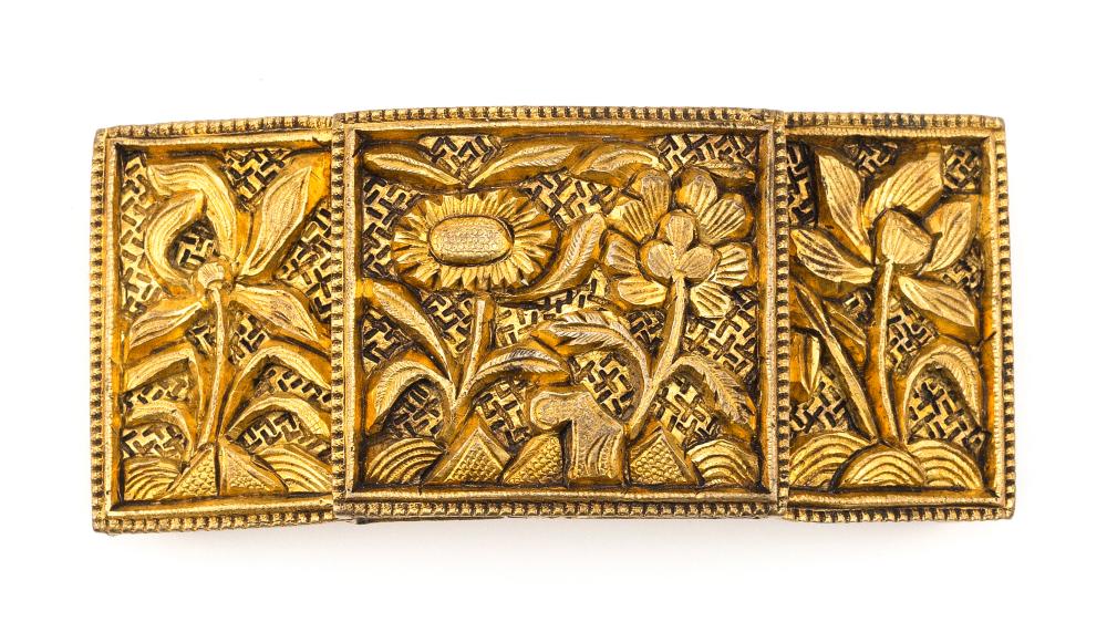 CHINESE GILT-BRONZE BELT BUCKLE