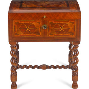 A Continental Mahogany and Marquetry