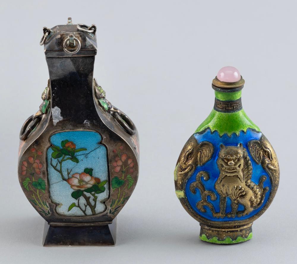 TWO ASIAN SILVER AND ENAMEL OBJECTS 351287