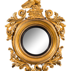 A Regency Giltwood Convex Mirror 19th 3512a2