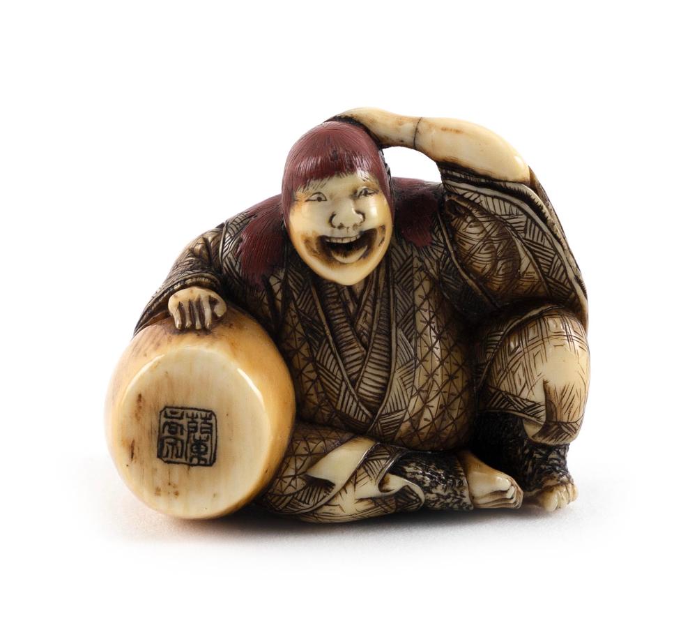 IVORY NETSUKE BY RANKO 19TH CENTURY