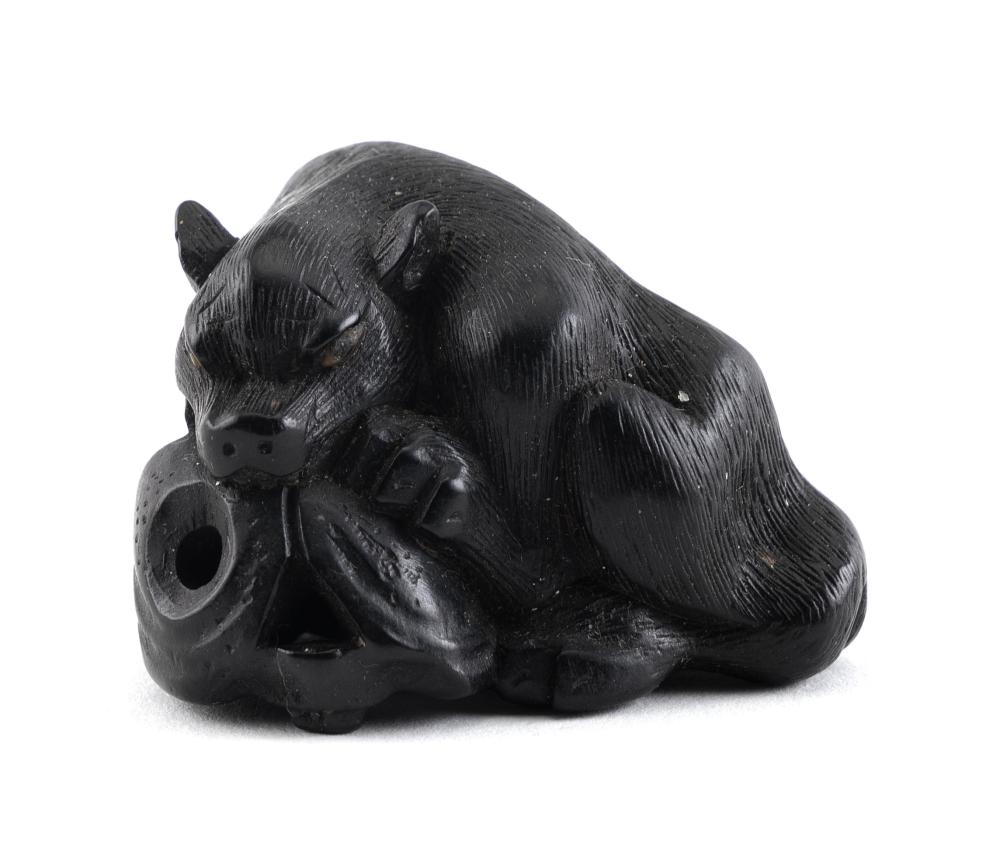 JAPANESE WOOD NETSUKE BY MASAKAZU