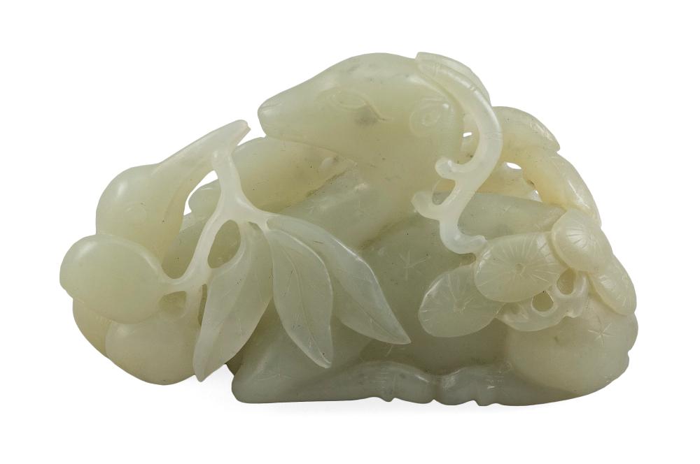 CHINESE OPEN CARVED CELADON JADE 35130e