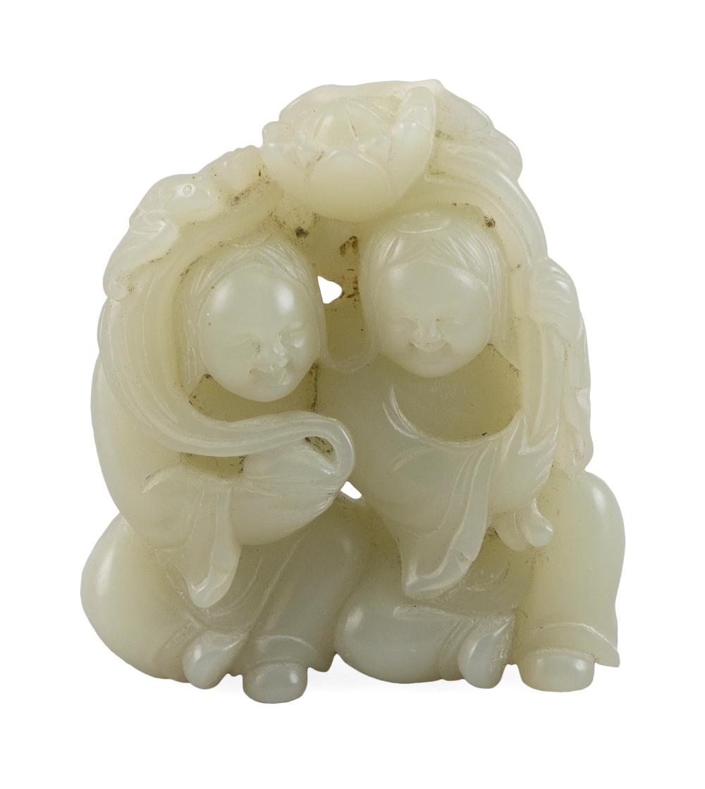 CHINESE CARVED LIGHT CELADON JADE 35130b