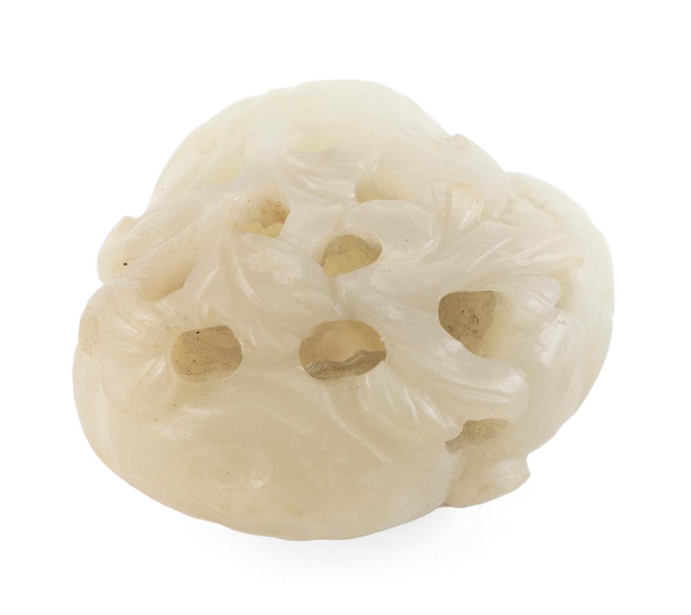 CHINESE CARVED LIGHT CELADON JADE