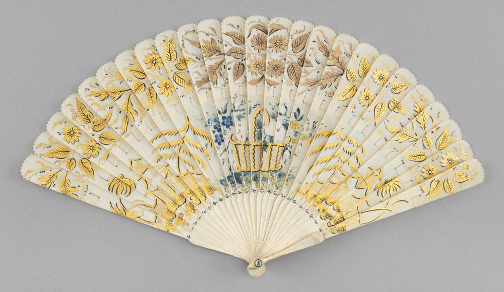 JAPANESE PAINTED FAN LATE 19TH 35134a