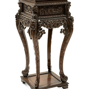 A Chinese  Carved Hardwood Stand
20th