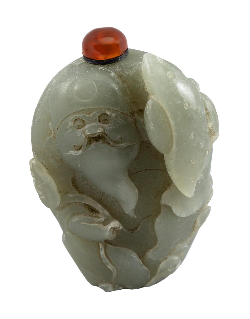 CHINESE CARVED JADE SNUFF BOTTLE 35140e