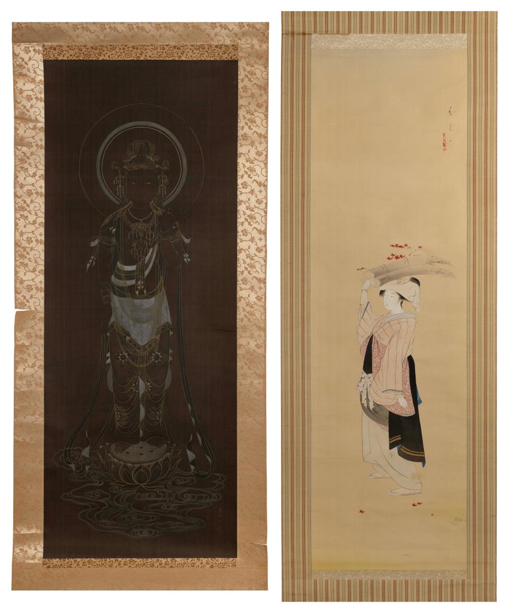 TWO JAPANESE SCROLL PAINTINGS EARLY 351482