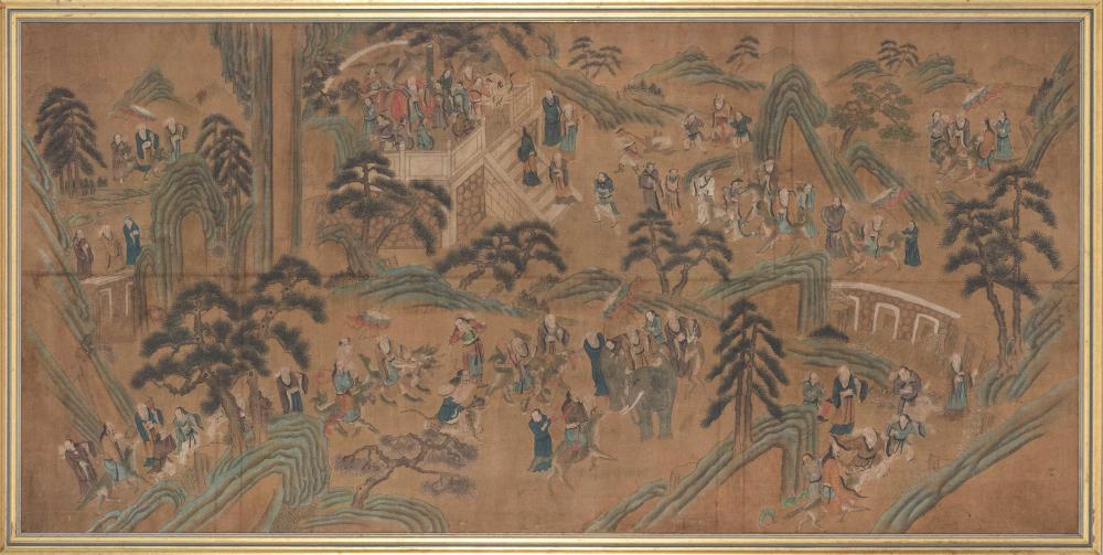 LARGE CHINESE PAINTING ON CANVAS 35148a