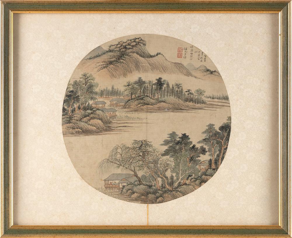 CHINESE FAN PAINTING 19TH CENTURY