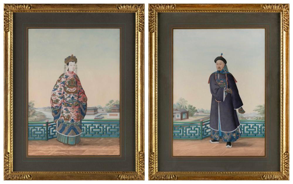 PAIR OF CHINESE ANCESTOR PORTRAITS