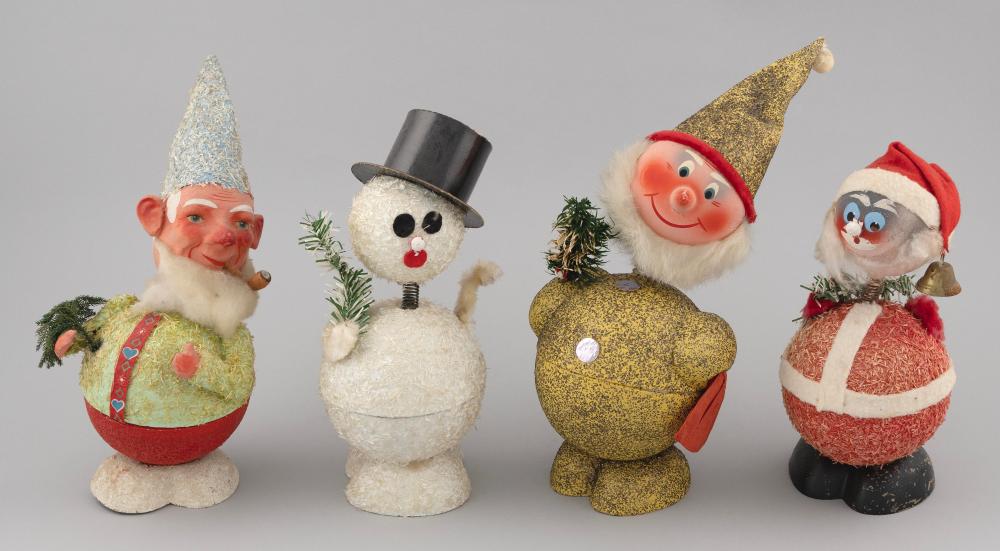 FOUR GERMAN CHRISTMAS CANDY CONTAINERS
