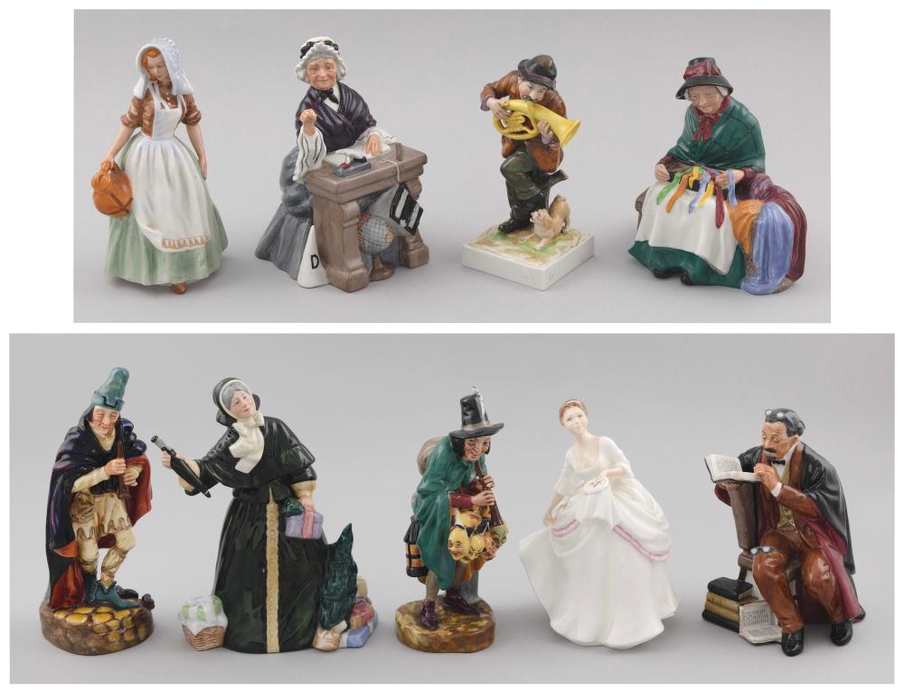 NINE ROYAL DOULTON PORCELAIN FIGURES