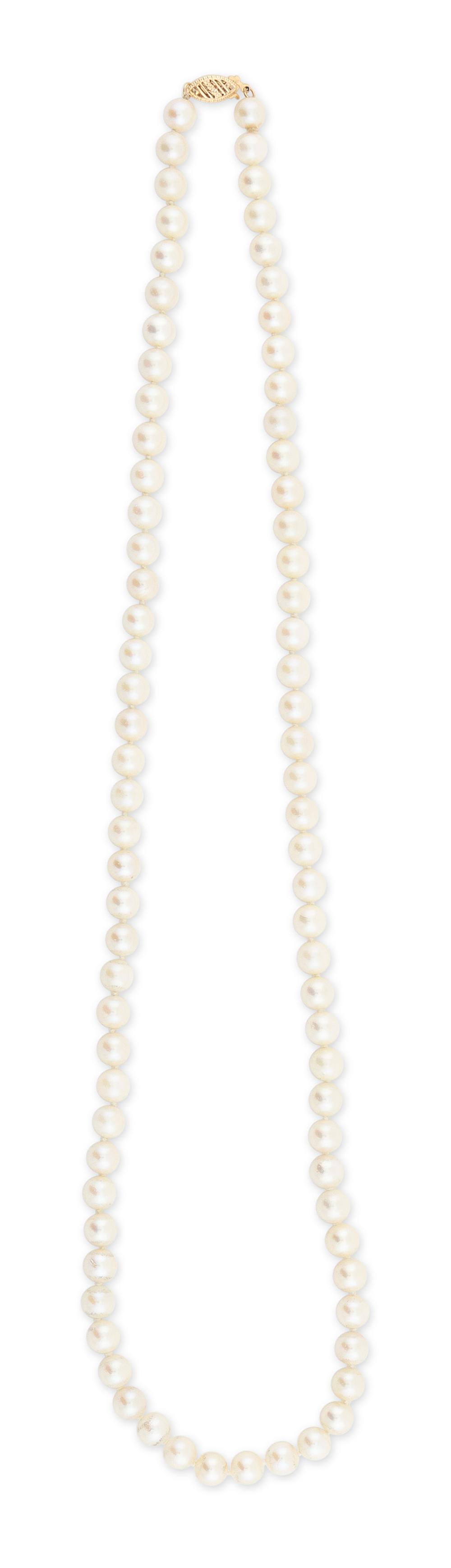 14KT GOLD AND CULTURED PEARL NECKLACE14KT 35151d