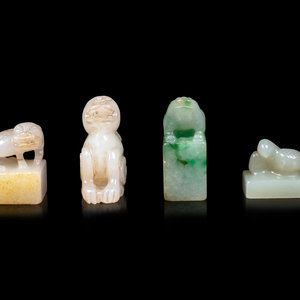 Four Chinese Jade and Jadeite Carvings 351585