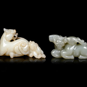 Two Chinese Celadon Jade Carvings 35159e