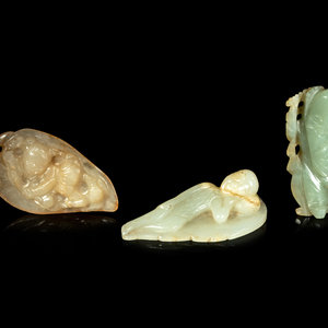 Three Chinese Jade and Hardstone 3515ac