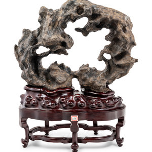 A Chinese Scholar's Rock and Stand,