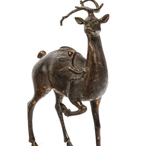 A Chinese Bronze Figure of a Deer standing 351616