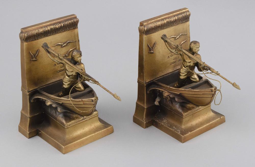 PAIR OF NEW BEDFORD WHALEMAN BOOKENDS 35162c