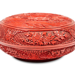 A Chinese Carved Red Lacquer Circular 351631