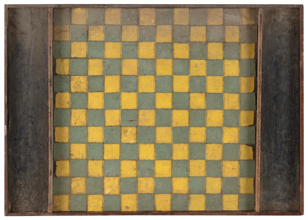 PAINTED WOODEN GAME BOARD 20TH 351654