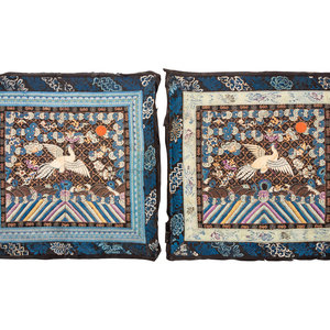 A Pair of Chinese Embroidered Silk 351673