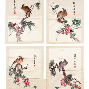 Four Chinese Silk Panels 20TH CENTURY each 351675