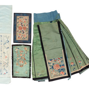 Four Chinese Embroidered Silk Articles
LATE