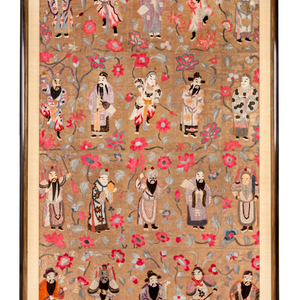 A Large Chinese Embroidered Silk