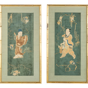 Two Chinese Embroidered and Woven 351679