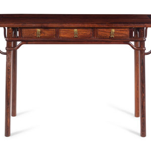 A Chinese Huanghuali Three Drawer 35168d