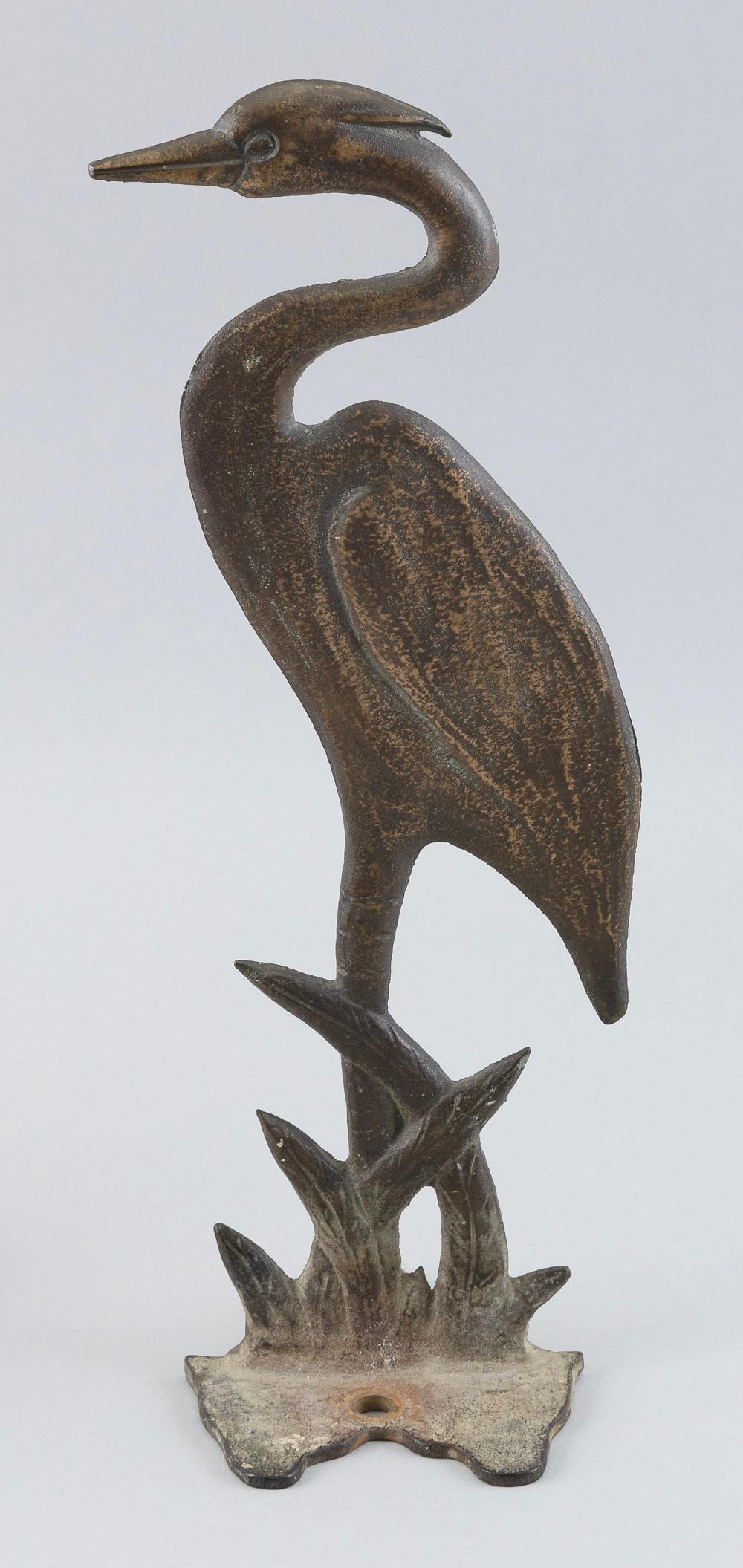 BRASS FIGURE OF A CRANE EARLY 20TH 35169f