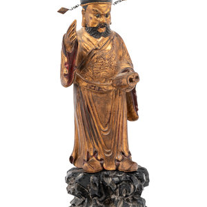 A Chinese Gilt Decorated Wood Figure 3516da