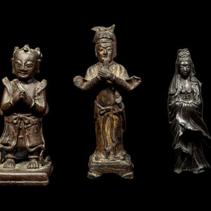 Three Chinese Bronze Figures each 3516e4