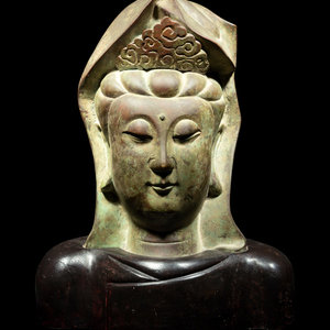 A Chinese Bronze Head of Guanyin cast 3516df