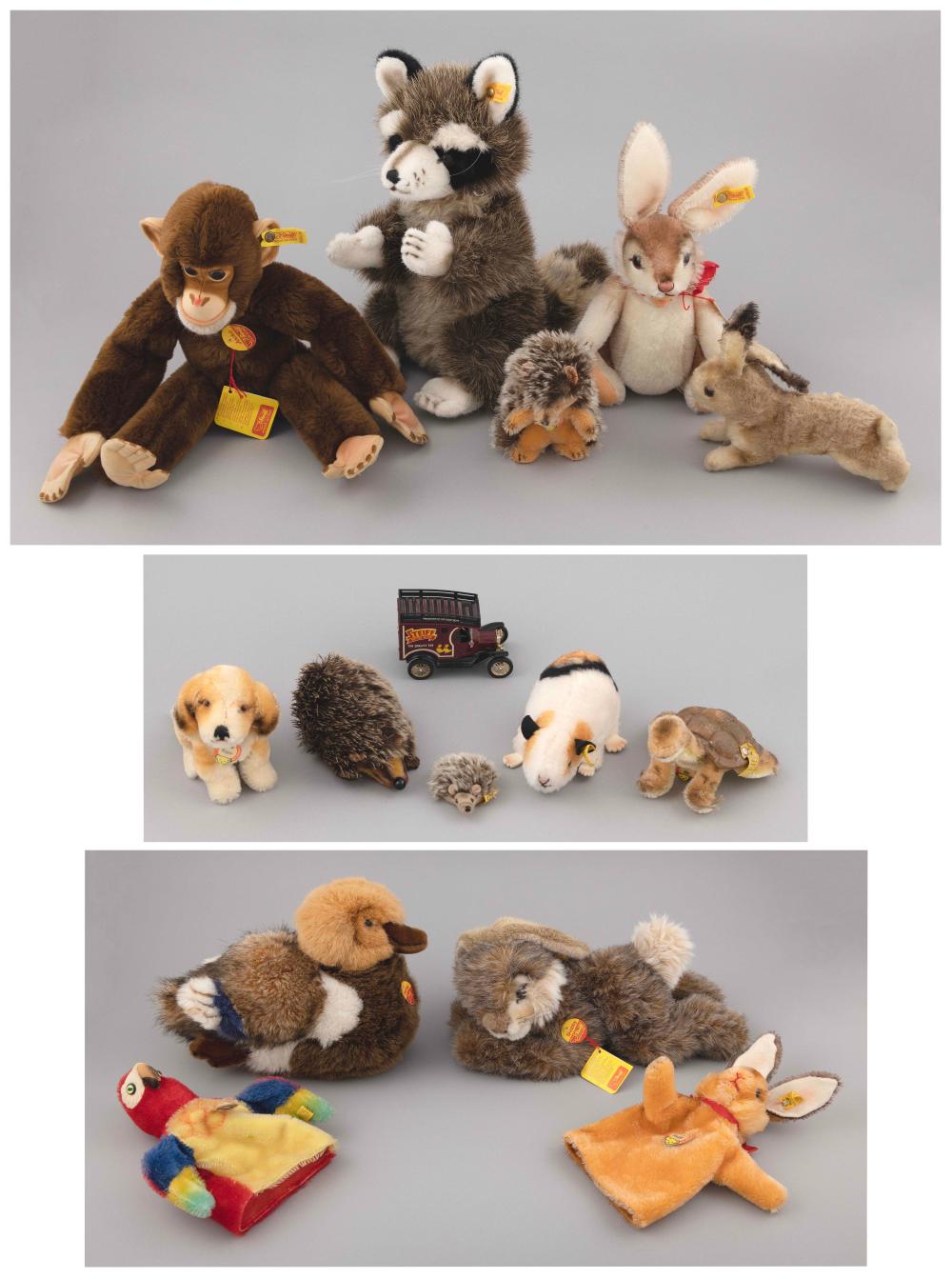 FOURTEEN STEIFF ANIMALS MOST WITH 351716