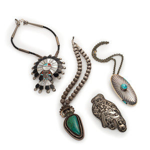 Group of Navajo and Zuni Pendants