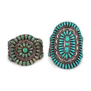 Navajo Silver and Turquoise Cluster